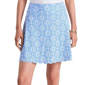 Vineyard Vines Performance Scallop Skort XL Blue Cora Allover NWT Golf Tennis